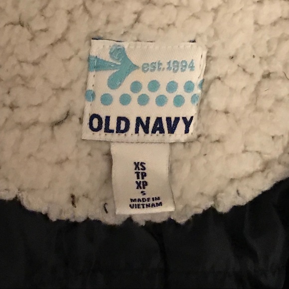 Old Navy Girls Navy Fleece Duffle Coat with Hood - Picture 6 of 6